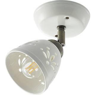 Lindby spotlight Sanrike, højde 16 cm, 1 lyskilde, hvid, keramik