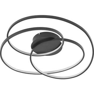 Lindby LED-loftlampe Kateryna, sort, Ø 60 cm, dæmpbar