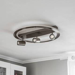 Lindby Berisha LED-loftlampe, 3 lyskilder + LED, nikkel