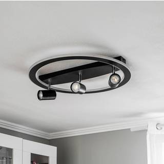 Lindby Berisha LED-loftlampe, 3 lyskilder + LED, sort