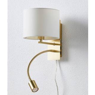 Lindby væglampe Florens, messing, LED-læselampe, 23,5 cm
