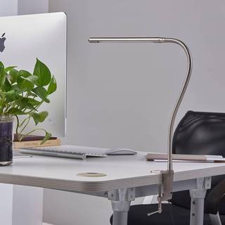 Lindby LED-klemmelampe Lionard, 53 cm, mat nikkel, metal