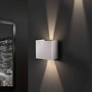 Wall udendørs LED-væglampe, kubisk, hvid