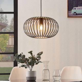 Lindby hængelampe Nahele, brun, metal, Ø 40 cm, E27