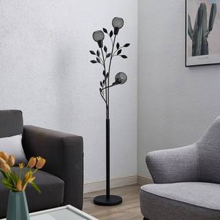 Lindby Florentine gulvlampe Kanye, 160 cm, sort, 3 lyskilder.