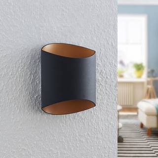 Arcchio Vilja væglampe, sort, guld, oval
