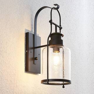 Lindby Rozalie væglampe, sort, metal, lygte, 44cm