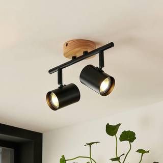 Lindby - Xiomara 2 Loftlampe Black/Light Wood