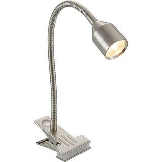Lindby Djamila LED-klemmelampe, nikkel satineret
