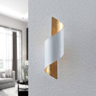 Lindby væglampe Desirio, hvid/guld, 35 cm, metal