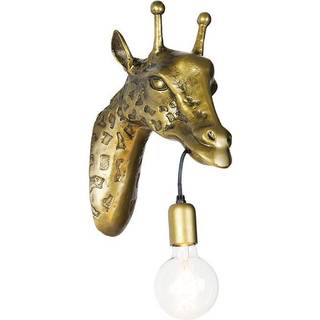 Vintage væglampe messing - Animal Giraf