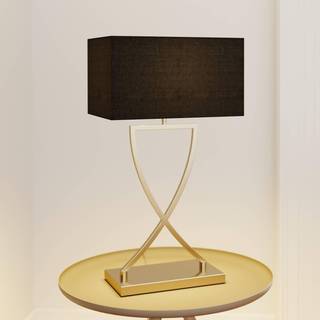 Lucande bordlampe Evaine, messing/sort, 66 cm, E27