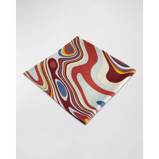 L'Objet Table Linens - 'Linen Sateen Waves' napkins, set of four, red in Red Linen