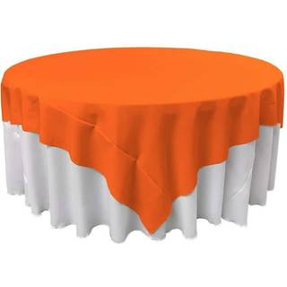 La Linen Polyester Poplin Square Tabge 72 by 72-tommer Orange