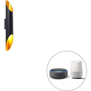 Smart væglampe sort 5,6 cm inkl. 2 Wifi GU10 - Organo