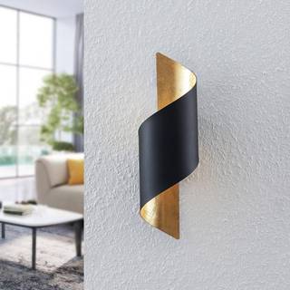 Lindby væglampe Desirio, sort/guld, 35 cm, metal
