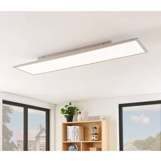 Lindby LED-panel Stenley, 4.000 K, 120 cm x 30 cm, sølv/hvid