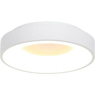 Ringlede LED loftlampe, 2.700 K, Ø 38 cm, hvid, metal
