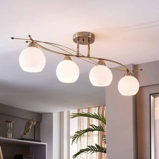 Lindby loftlampe Leanda, 80 cm, 4 lyskilder, metal, glas