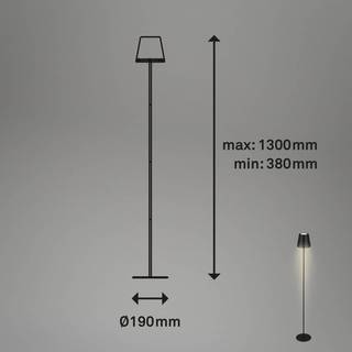 Kiki LED-gulvlampe, 3.000K, sort, IP44