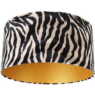 Fløjlslampeskærm Zebra Print 50/50/25 Guld Indvendig
