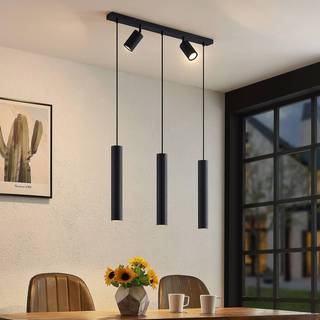 Lindby hængelampe Sanad, 70 cm, 5 lyskilder, sort, GU10
