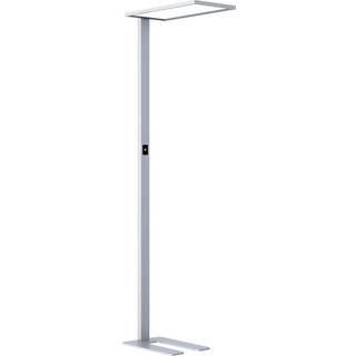 Prios LED-gulvlampe til kontor Taronis, sølv, 195 cm, dæmpbar