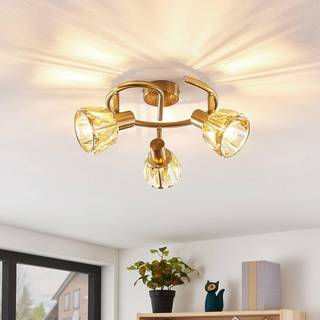 Lindby loftlampe Kosta, 47 cm, 3 lyskilder, messingfarvet