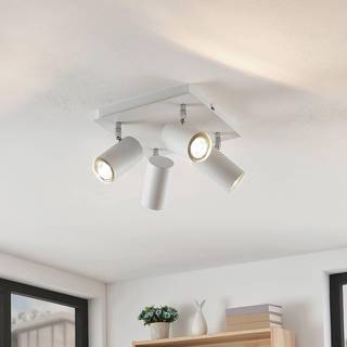 Lindby loftlampe Joffrey, 25 cm, hvid, 4 lyskilder, GU10