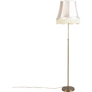 Gulvlampe bronze med mormorslampeskærm creme 45 cm justerbar - Parte