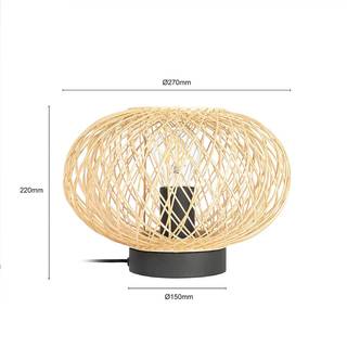 Lindby Solvira bordlampe, bambusflet, rund