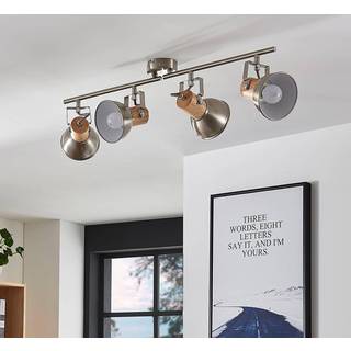 Dennis loftlampe med træ, 4 lyskilder.