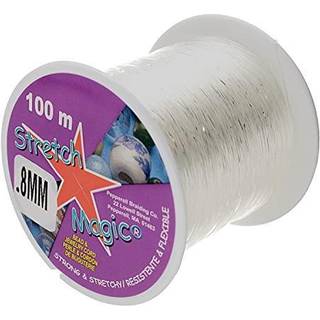 Stretch Magic Elastic Beading Cord - Klar farve 0,8 mm i diameter 100 meter (328 ft) - Let at knude st?rk og stretchy streng til fremstilling af