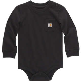Carhartt langærmet lomme bodysuit kaviar mørk sort 6 måneder