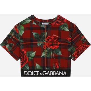 Dolce&Gabbana Kids Printed cotton-blend T-shirt - red - Y 12