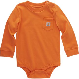 Carhartt langærmet lomme bodysuit eksotisk orange 18 måneder
