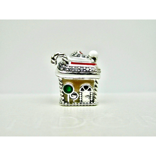 Pandora Festive Gingerbread House Charm - Silver - Multi-colour