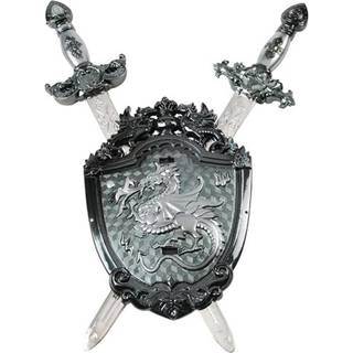 Drachen Schild mit 2 Schwertern