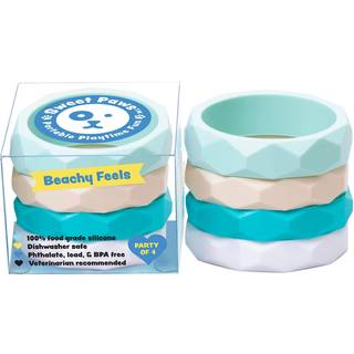 Sweet Paws hvalpebideringe - 4-pak armb?nd i f?devarekvalitet silikonetygget?j til sm? hunde-Mellem hundehvalpe nippel?sning Tyggeleget?j til hva