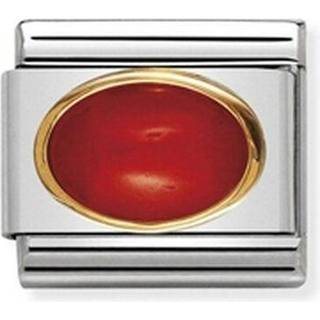 Nomination Classic - EDELSTEINE OVAL aus Edelstahl und 18K-Gold (KORALLE ROT) - rot