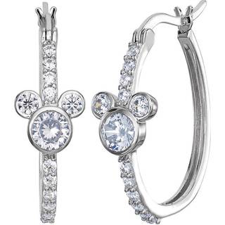 Disney Silver Mickey Mouse Cubic Zirconia Hoop Earrings - 22mm - F6716