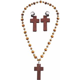 Rosenkranz Kette und Ohrringe Set