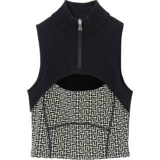 Balmain Monogram jersey crop top - multicoloured - XS