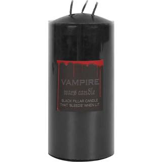 Blutende Schwarze Vampir Stumpenkerze 15cm