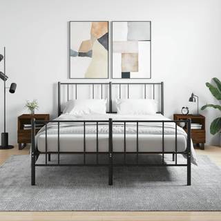 Sengebord 40X35X47,5 Cm Konstrueret Træ Etræ - 2 / Brun eg