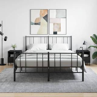 Sengebord 40X35X47,5 Cm Konstrueret Træ - 2 / Sort