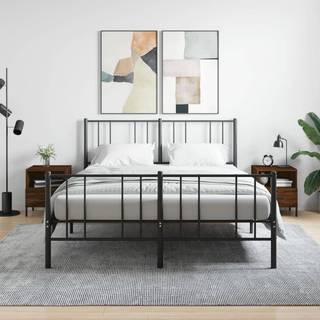 Sengebord 40X35X47,5 Cm Konstrueret Træ - 2 / Brun eg