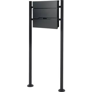 Brevkasse med avisrum 37x11x36,5 cm antracit/sort rustfrit stål inkl.