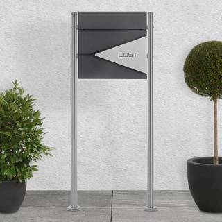Postkasse på piedestal 37x37x11 cm antracit/sølv ML-Design