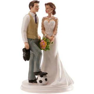 Topfigur brudepar med fodbold 20 cm